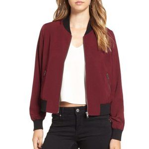 Mural Smooth Elastic Trimmed Bomber Baseball Style Jacket Womens Size XSmall